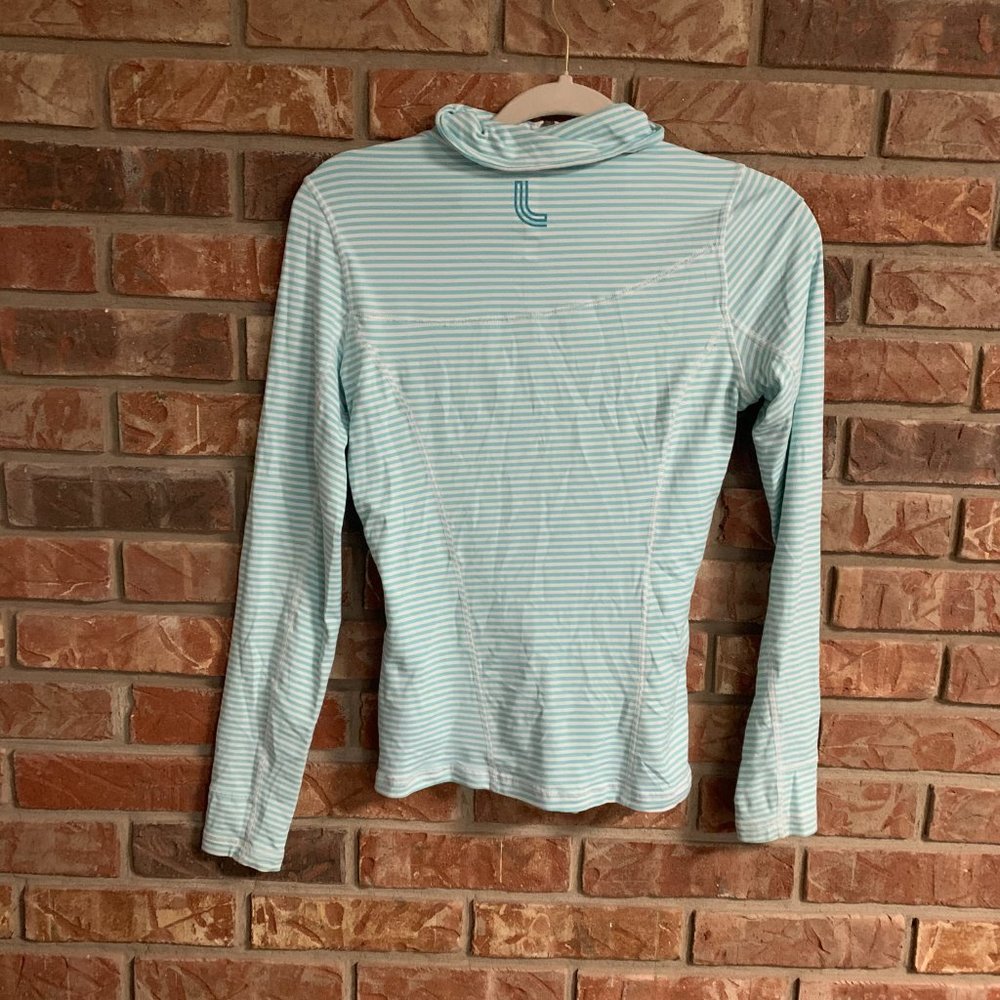 Lole Essential X-Small Blue & White Stripe UPF 50 Full Zip Cardigan Jacket EUC - Picture 2 of 12